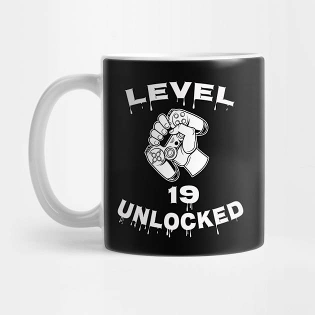 Level 19 Unlocked - Funny Mens 19th Birthday Gamer by Happysphinx